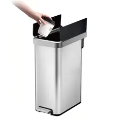 EKO - Basurero pedal acero tapa alas Ecofly 45L