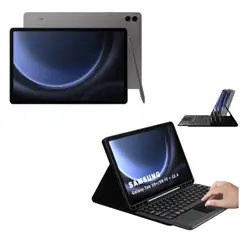 SAMSUNG - Tablet Galaxy Tab S9 Fe Plus 128GB Gris + Teclado con touchpad Nuevo