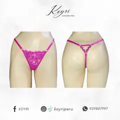 GENERICO - PACK 3 TANGA HILO CORA - ENCAJE Y ALGODÓN