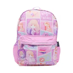 HARRY POTTER - Mochila Escolar Rosada Infantil con glitter y escudo Hogwarts