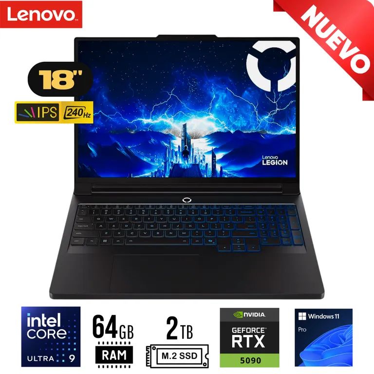 LAPTOP LEGION 9 18IAX10 ULTRA CORE 9 275HX RAM 64GB SSD 2TB RTX 5090 24GB 18" WUXGA IPS