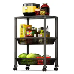 KELLER - Carrito Organizador 3 Niveles con Ruedas Multiusos YH7