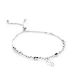 AMBAR JOYERIA - Pulsera de plata 925 Manito & Cristal
