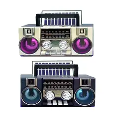 OEM - Radio KTF-2210 con Panel Solar Recargable Bluetooth Luces RGB