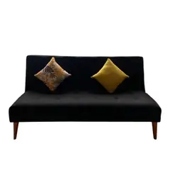 TEMEL - Sofá Cama Modelo Futón Negro Dos Plazas - iMUEBLES