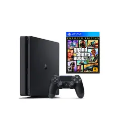 SONY - Consola Ps4 SLIM 1TB NEGRO + GTA V reacondicionada