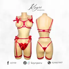 GENERICO - PORTALIGAS LAZOS 3 PIEZAS - LENCERÍA ERÓTICA