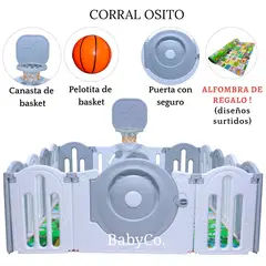 FIRST TOY - CERCO INFANTIL PLEGABLE OSITO FIRST TOYS PLOMO