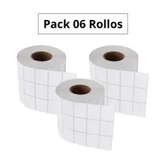 GENERICO - Etiqueta Adhesiva 3x2cm Transferencia Térmica Pack 06 Rollos