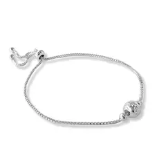 AMBAR JOYERIA - Pulsera de Plata 925 Bolita Facetada
