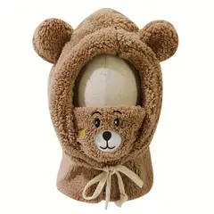 GENERICO - Gorro con Cuellera Osito Invierno - Marron
