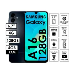 SAMSUNG - Celular Galaxy A16 4GB RAM 128GB Negro