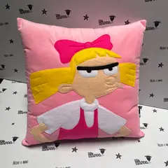 GENERICO - Cojín dibujo Helga fondo rosado Arnold