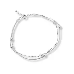 AMBAR JOYERIA - Pulsera de Plata 925 Doble Satélite Mix