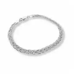 AMBAR JOYERIA - Pulsera de plata 925 Trenza Diamantada