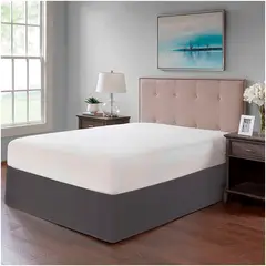 GENERICO - FALDON DE TARIMA KING 198CM x 203CM MINIMAL DRILL 30CM GRIS OSCURO