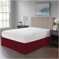 GENERICO - FALDON DE TARIMA KING 198CM x 203CM MINIMAL DRILL 30CM ROJO VINO