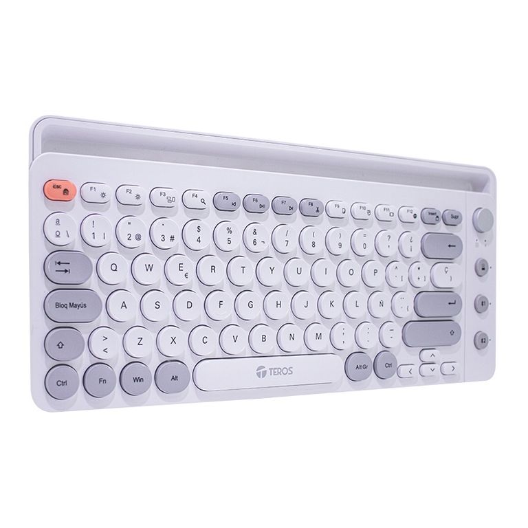 TECLADO INALÁMBRICO TE-4070S, 2.4 GHz, bluetooth 3.0 / 5.2 BLANCO