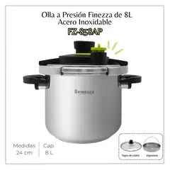 FINEZZA - Olla A Presión Acero Inoxidable De 8lt FZ-858AC-INV
