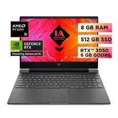 HP - Laptop Victus 15-FB2002LA AMD Ryzen5-8645HS 8GB RAM 512GB SSD 156 FHD RTX3050-6GB WIN11 - Plata