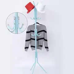 GENERICO - Perchero de Pie Metal Organizador Colgador Estante 1.75 MT Celeste