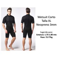 GENERICO - Wetsuit Corto XL Neopreno 3mm Negro