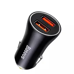 BASEUS - Cargador de Auto Carro 60w Dual USB Carga Rapida