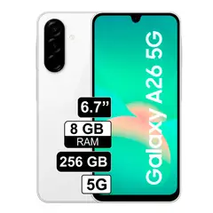 SAMSUNG - Celular Galaxy A26 5G 256GB - 8GB RAM Blanco