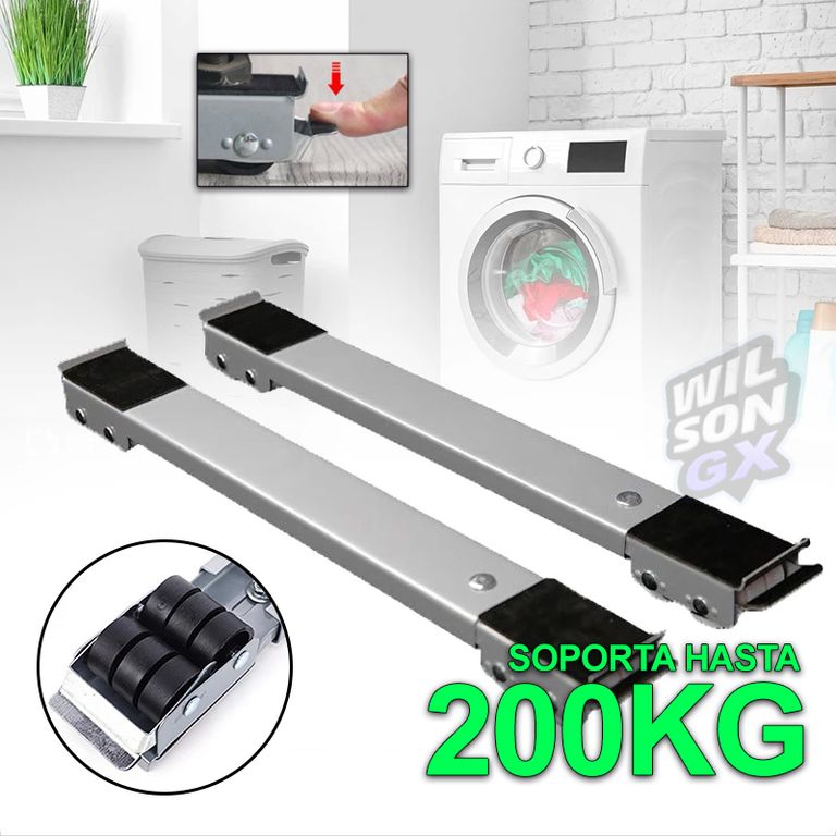 Base Con Ruedas Extensible Para La Lavadora Refrigeradora Blanco
