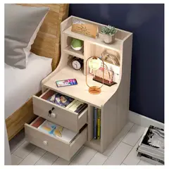 TU MESITA - Velador Nordico Moderno Natalia 2 Cajones Manzano