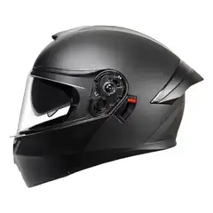CES - CASCO MOTO AXK ABATIBLE NEGRO MATE TRANSPARENTE SOLIDO