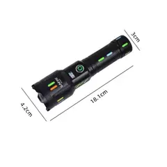 CAFINI - Linterna Táctica Recargable 30watts 2500 Lumen Super Potente