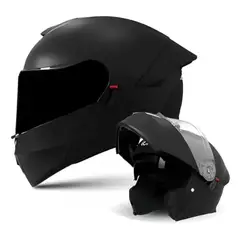 CES - CASCO MOTO AXK ABATIBLE NEGRO VISOR POLARIZADO