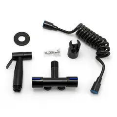 GENERICO - SET Ducha Higiénica Bide Acero Negro Mate con Manguera Flexible 150cm