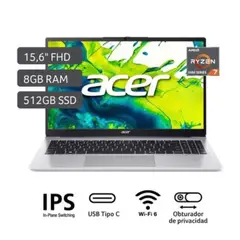ACER - LAPTOP ASPIRE RYZEN7 SERIE 5825U 8GB RAM 512GB SSD WINDOWS 11 15.6"