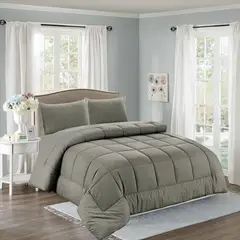 CASATEX - Edredón Liso Acolchado + Juego de Sábanas 100% Algodón 2 Plazas