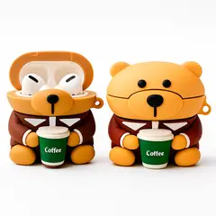 GENERICO - Audífonos Bluetooth Inalámbricos con Estuche Osito brown