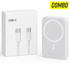 GENERICO - Combo Power MagSafe 20000mAh + Cable Tipo C a Tipo C