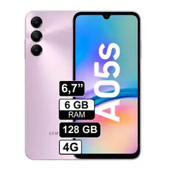 SAMSUNG - Celular Galaxy A05s 128GB 6GB ram cámara principal 50MP frontal 13MP 67 Violeta