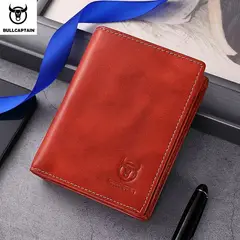 BULLCAPTAIN - Billetera Hombre Cuero Genuino Tarjetero en Caja