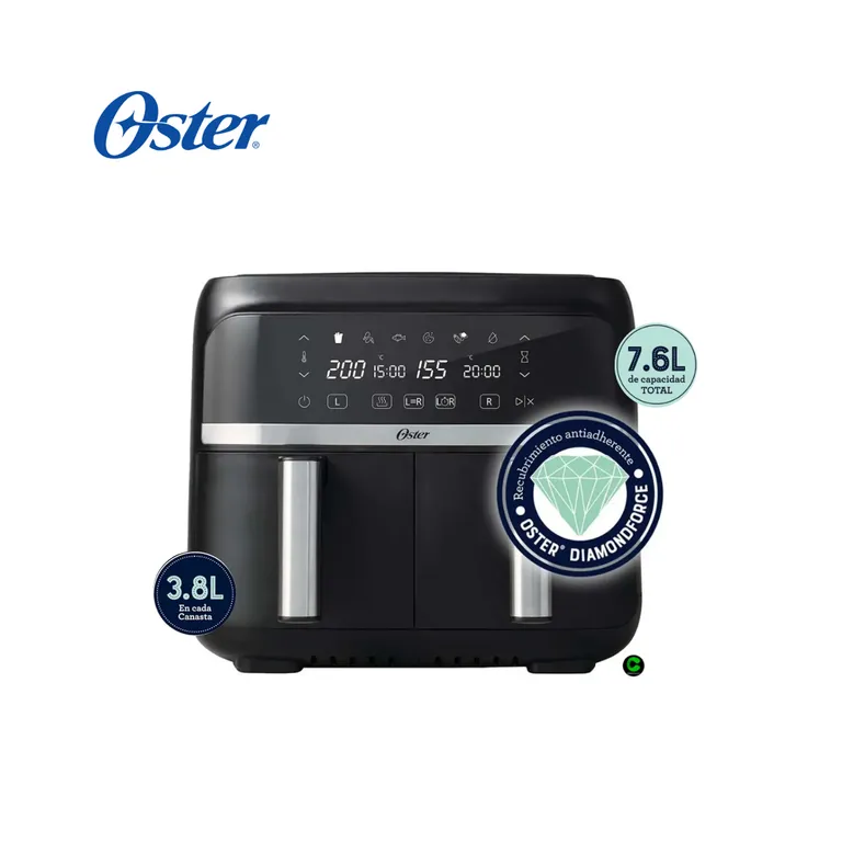 Freidora de aire dual Oster® 7.6 L 6 Funciones CKSTAF7MCDDF