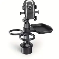 GENERICO - Soporte para Teléfono de Coche 4-en-1 con Portavasos