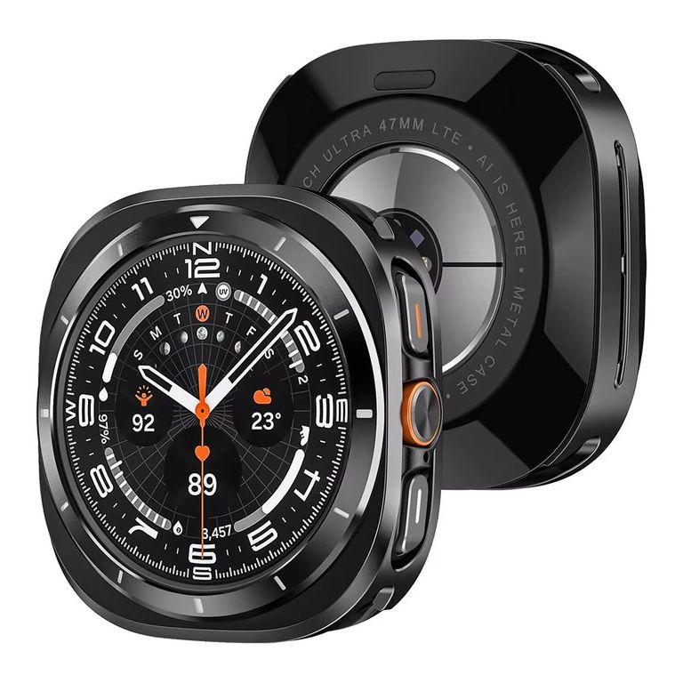 Case Para Samsung Galaxy Watch Ultra 47mm de Metal Negro