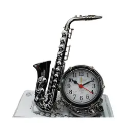 GENERICO - Reloj de mesa decorativo analógico con alarma - diseño Saxofón