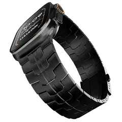 URVOI - Correa de Titanio para Apple Watch Ultra Iron Man Doble Boton Negro