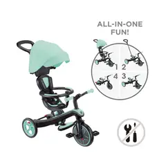 GLOBBER - Triciclo Explorer Trike 4 en 1 Menta v2