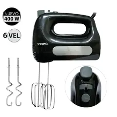 PRIMA - Batidora de Mano 400 Watts 6 Velocidades HM9105E Negro
