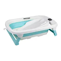 CARESTINO - Bañera Plegable con Soporte Maui 40L Aguamarina