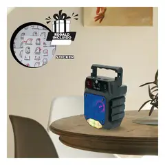 GENERICO - Parlante Inalambrico de Color Negro Y+Regalo Stickers