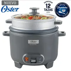 OSTER - Olla Arrocera 15 Tazas 3 en 1 Función de Sofrito Vaporera Gris